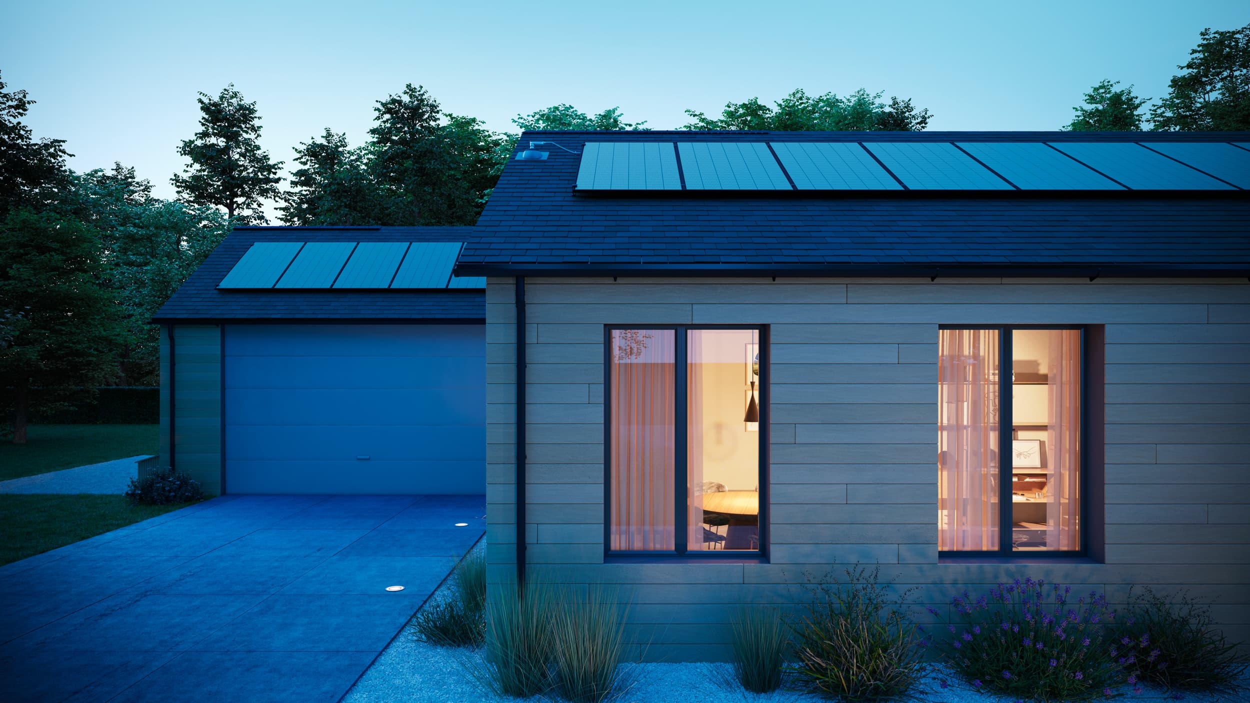 House with solar panels